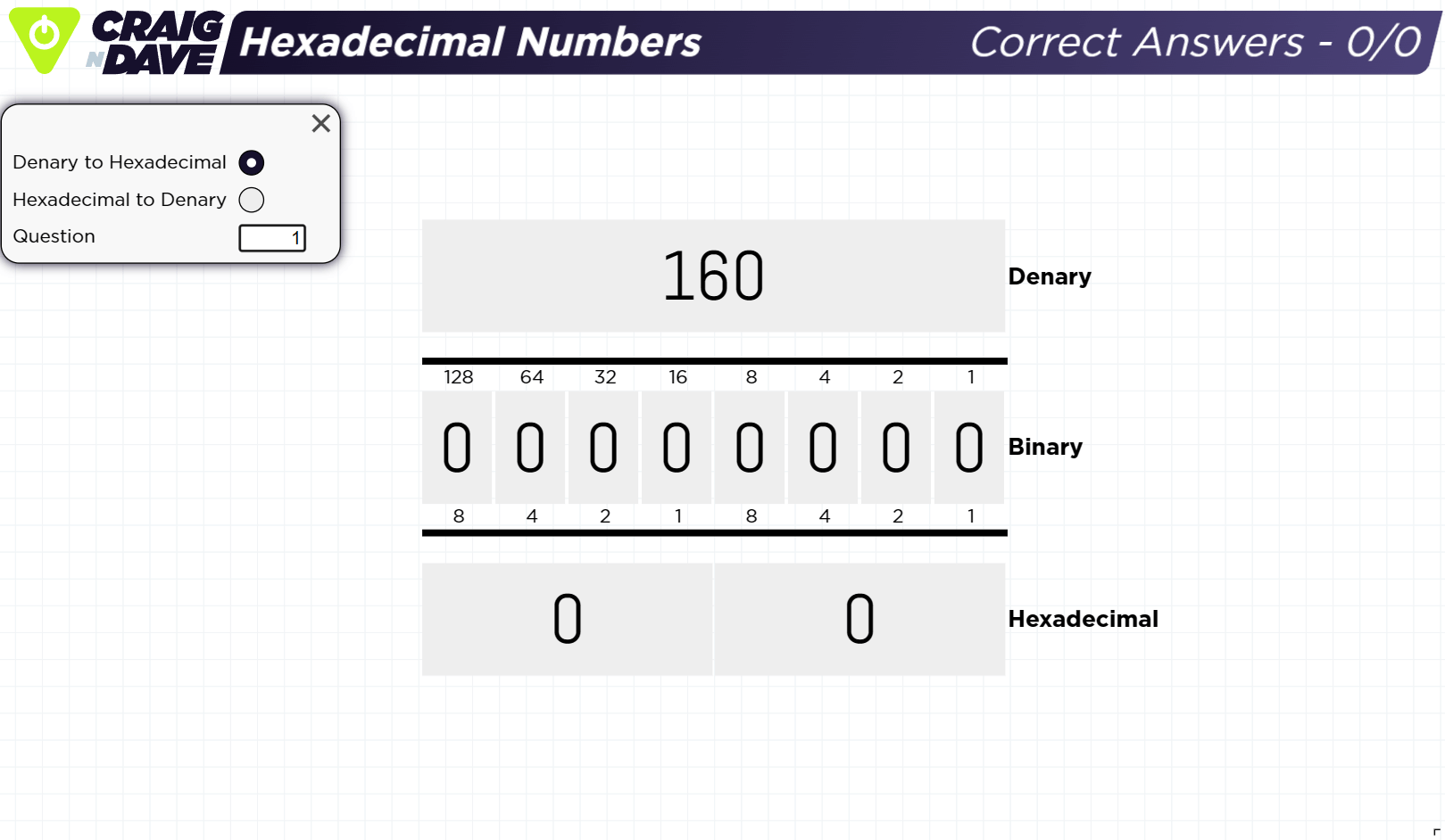 Hexadecimal numbers